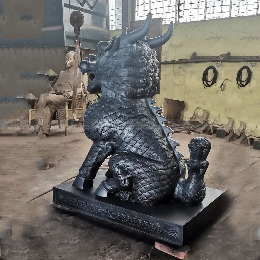 Bronze Kirin Sculpture rear profile