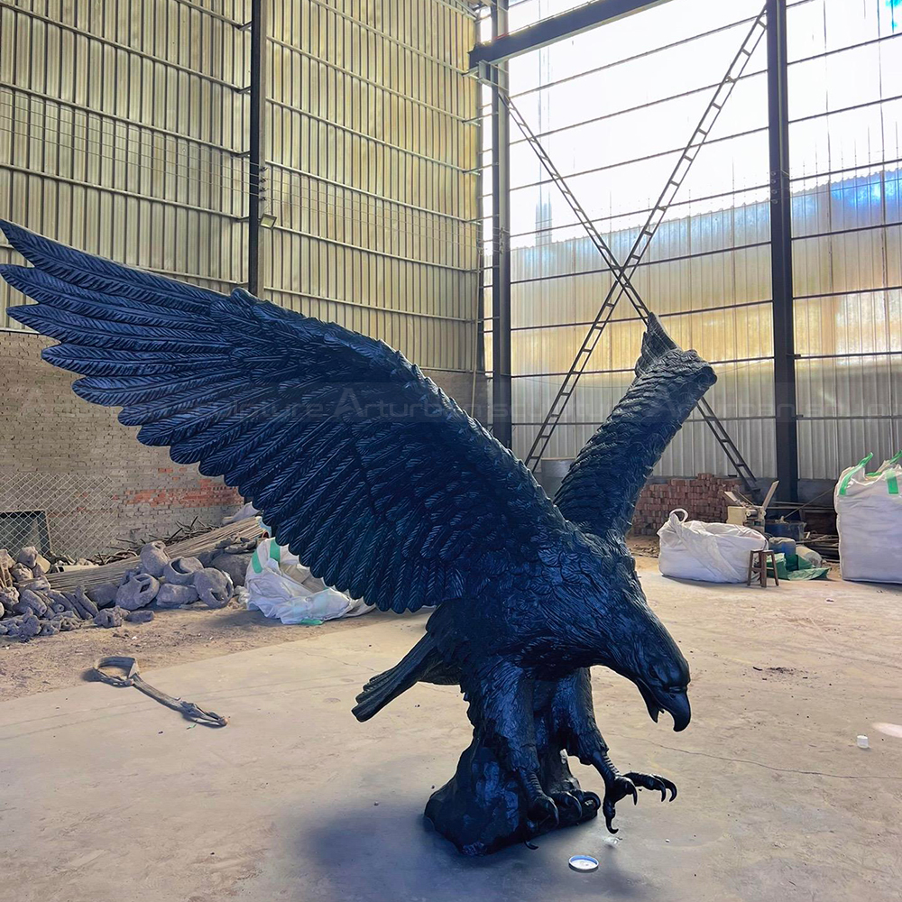 Bronze eagle garden statue for sale talons