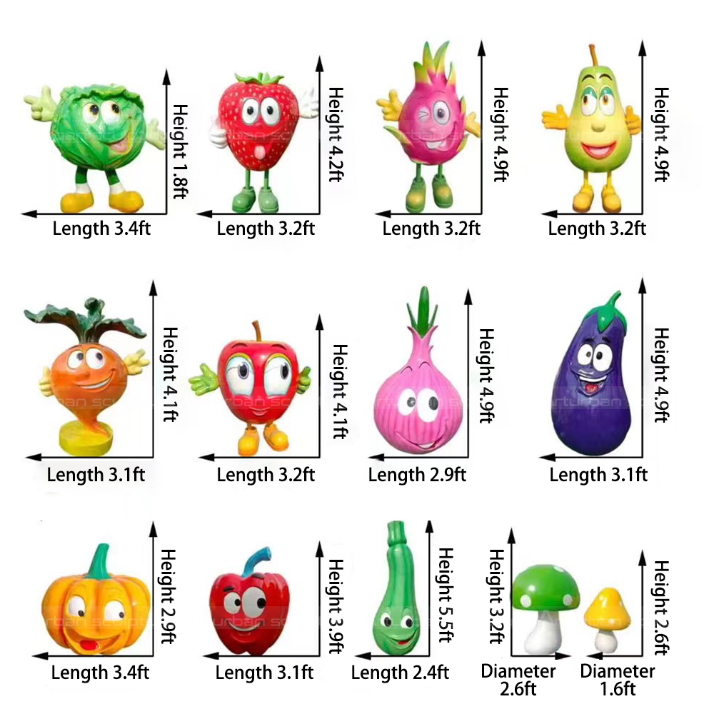 Cartoon Vegetable Statue fiberglass collection