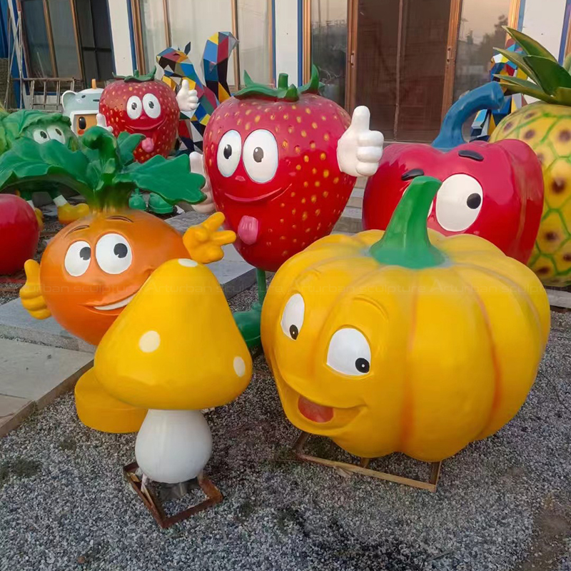 Cartoon Vegetable Statue fiberglass outdoor set