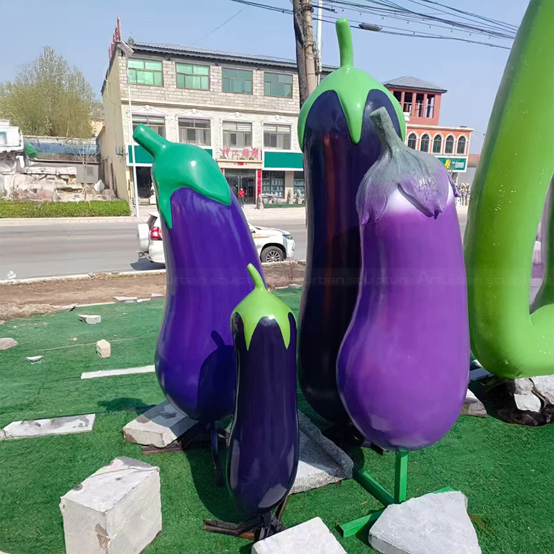 Eggplant Garden Statue fiberglass decor