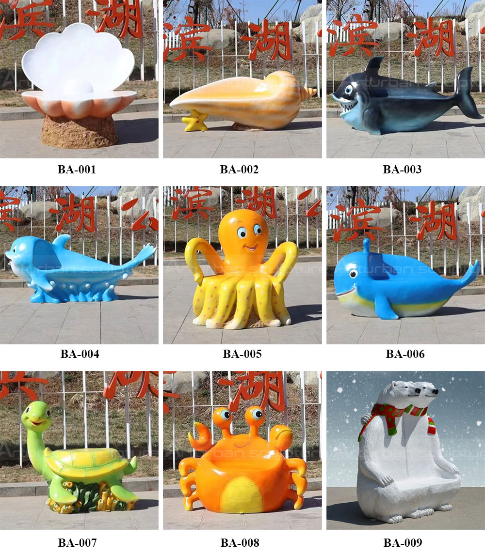 Fiberglass Benches Animal designs