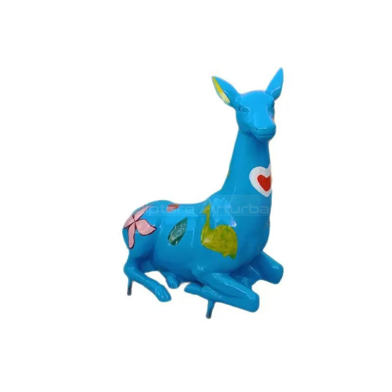 Fiberglass Decorative Deer Statue in resting pose