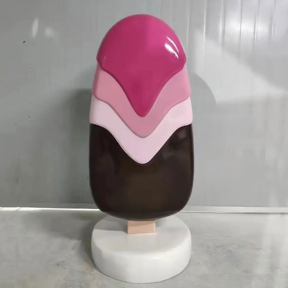 Fiberglass Popsicle Statue with pink layered coating