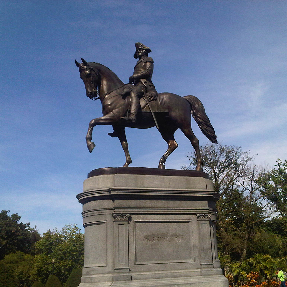 Historic bronze Washington rider on granite pedestal