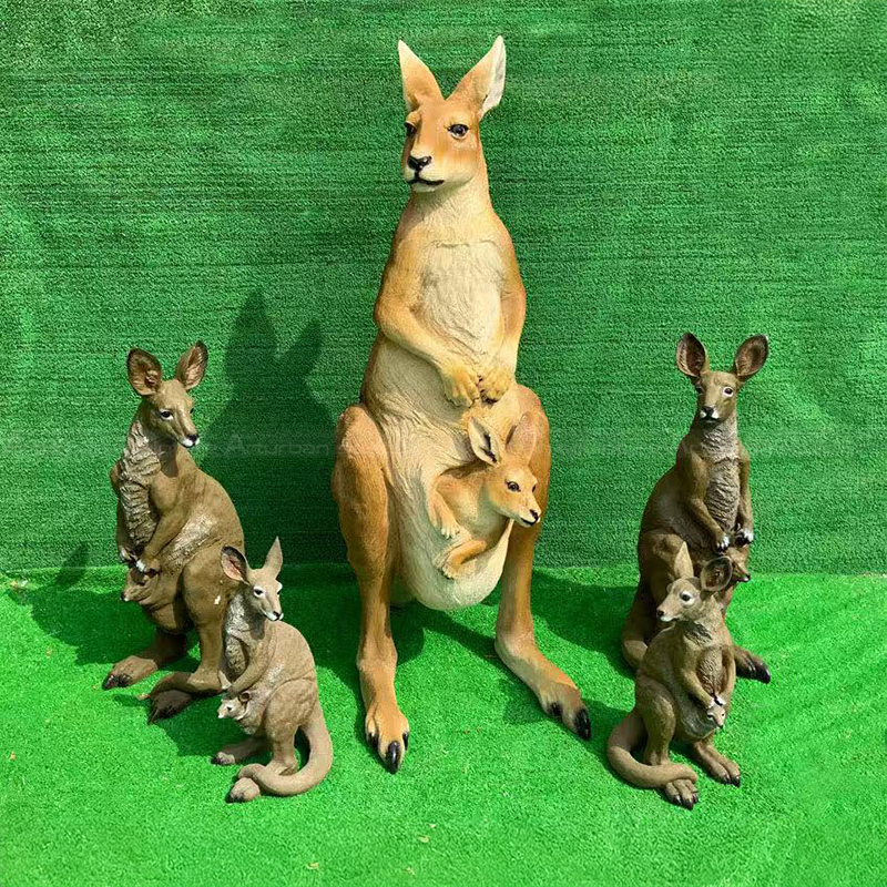 Large Kangaroo Garden Statue fiberglass family display
