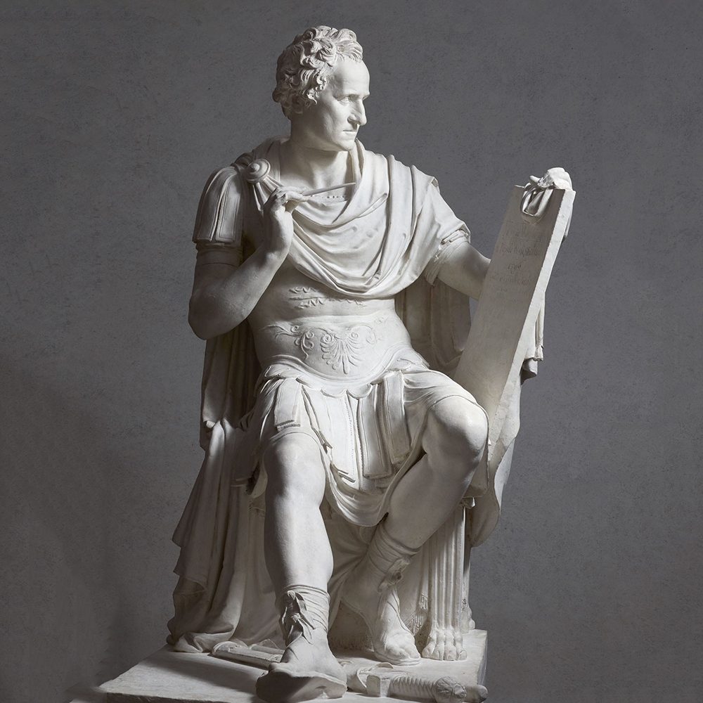 Marble Canova Washington holding farewell address tablet