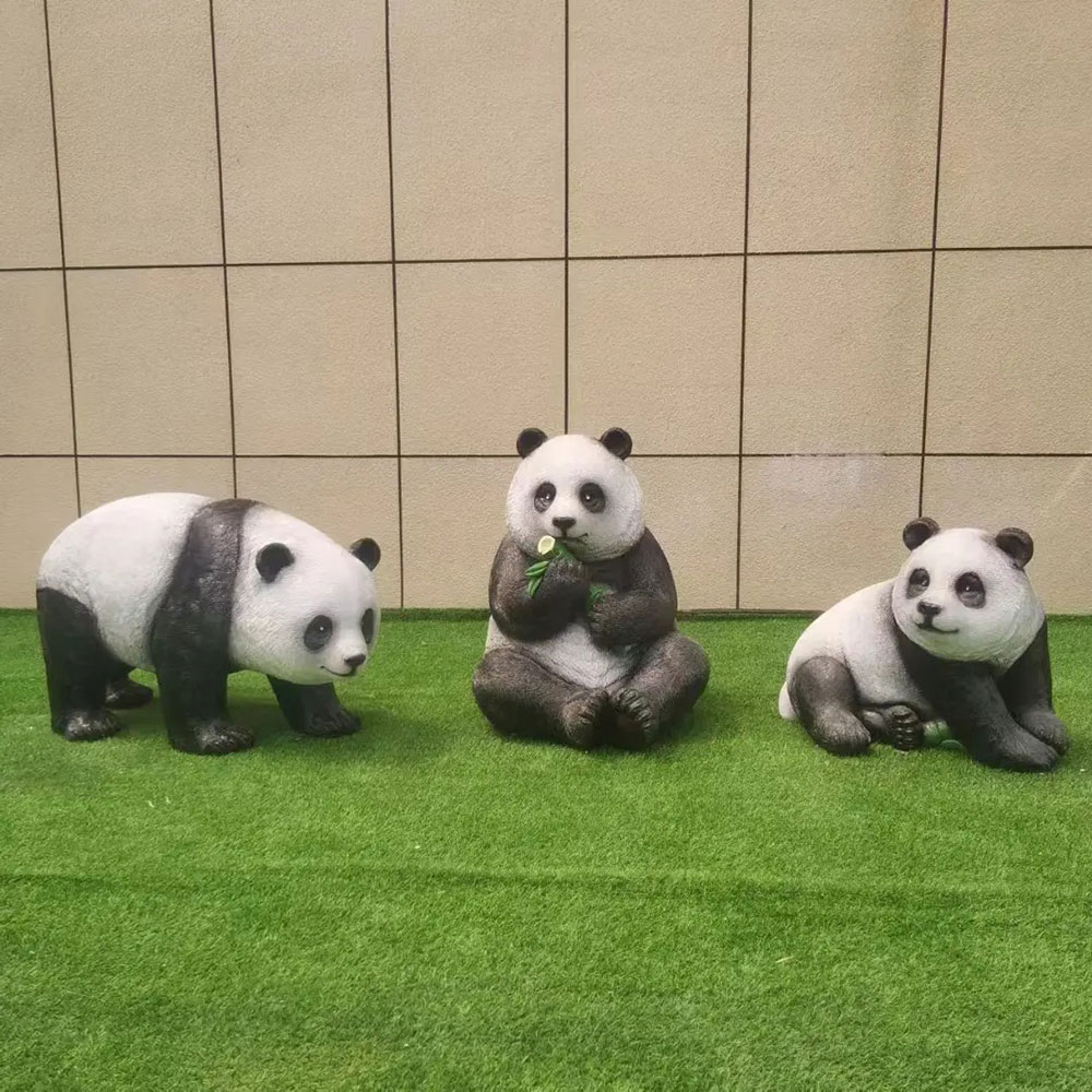 Panda Bear Sculpture in fiberglass outdoor display