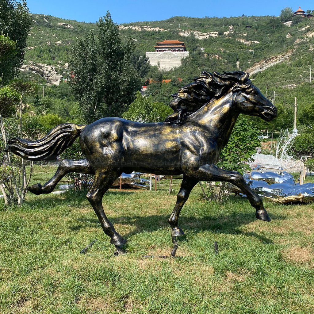 Prancing Life Size Horse Statue Fiberglass Sculpture
