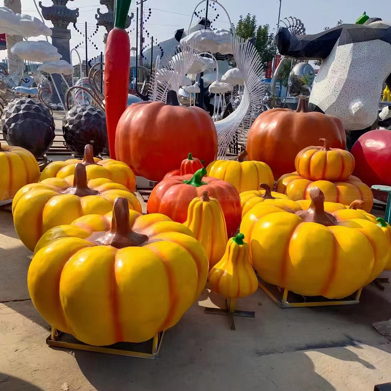 Pumpkin Garden Statue fiberglass decor