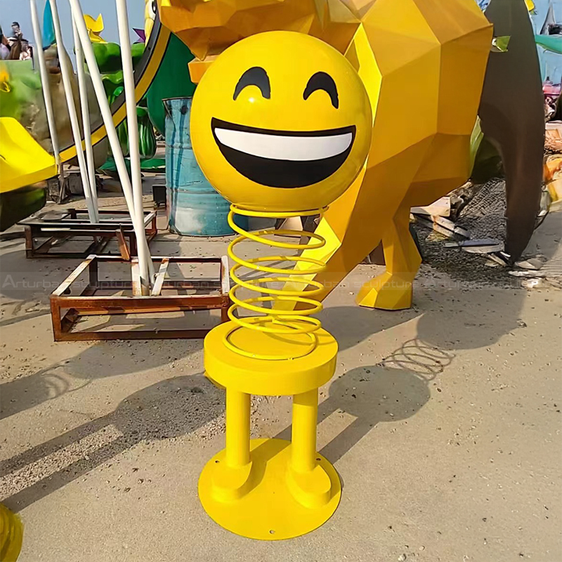 Smiley Face Statue with cheerful wide grin