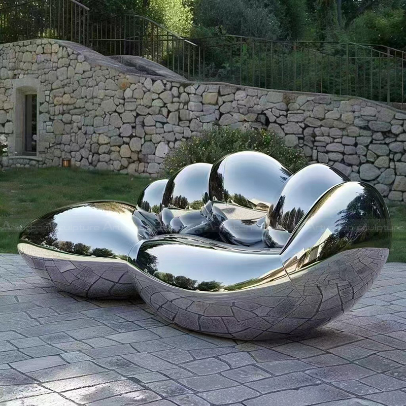 Stainless Steel Bench Statue cloud shape