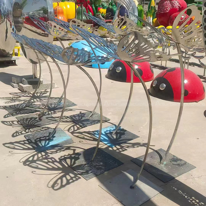 Stainless Steel Butterfly Sculpture detailed wing design