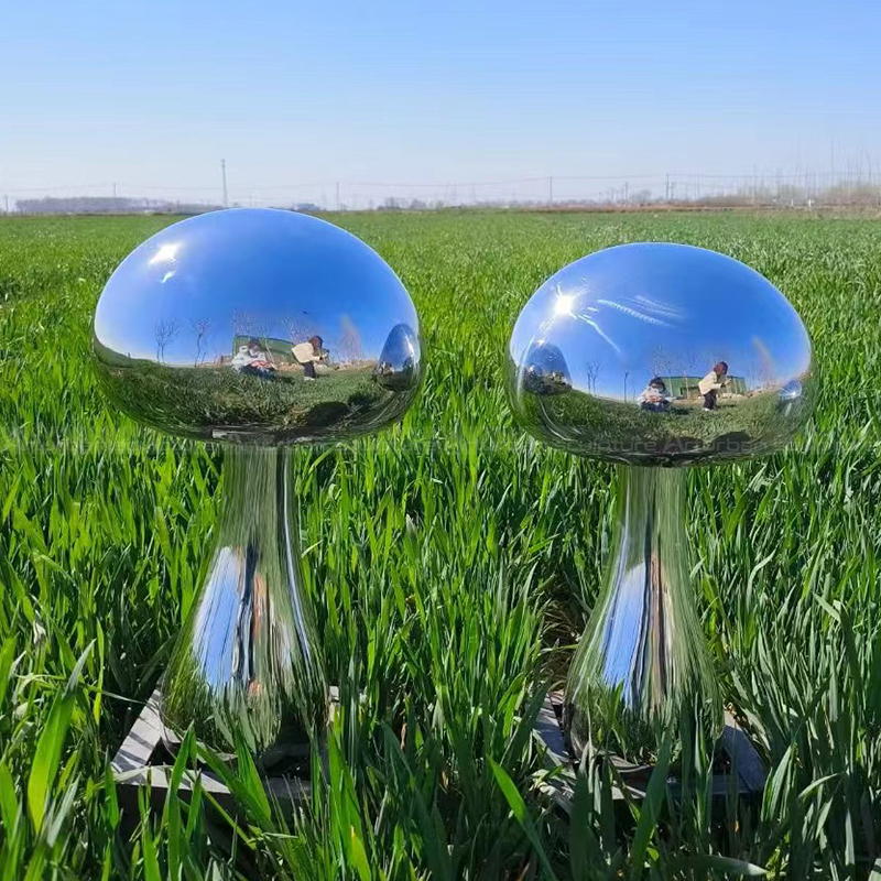 Stainless steel Large Mushroom Lawn Ornaments decor