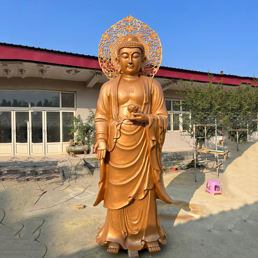Tall Buddha Garden Statue bronze full figure