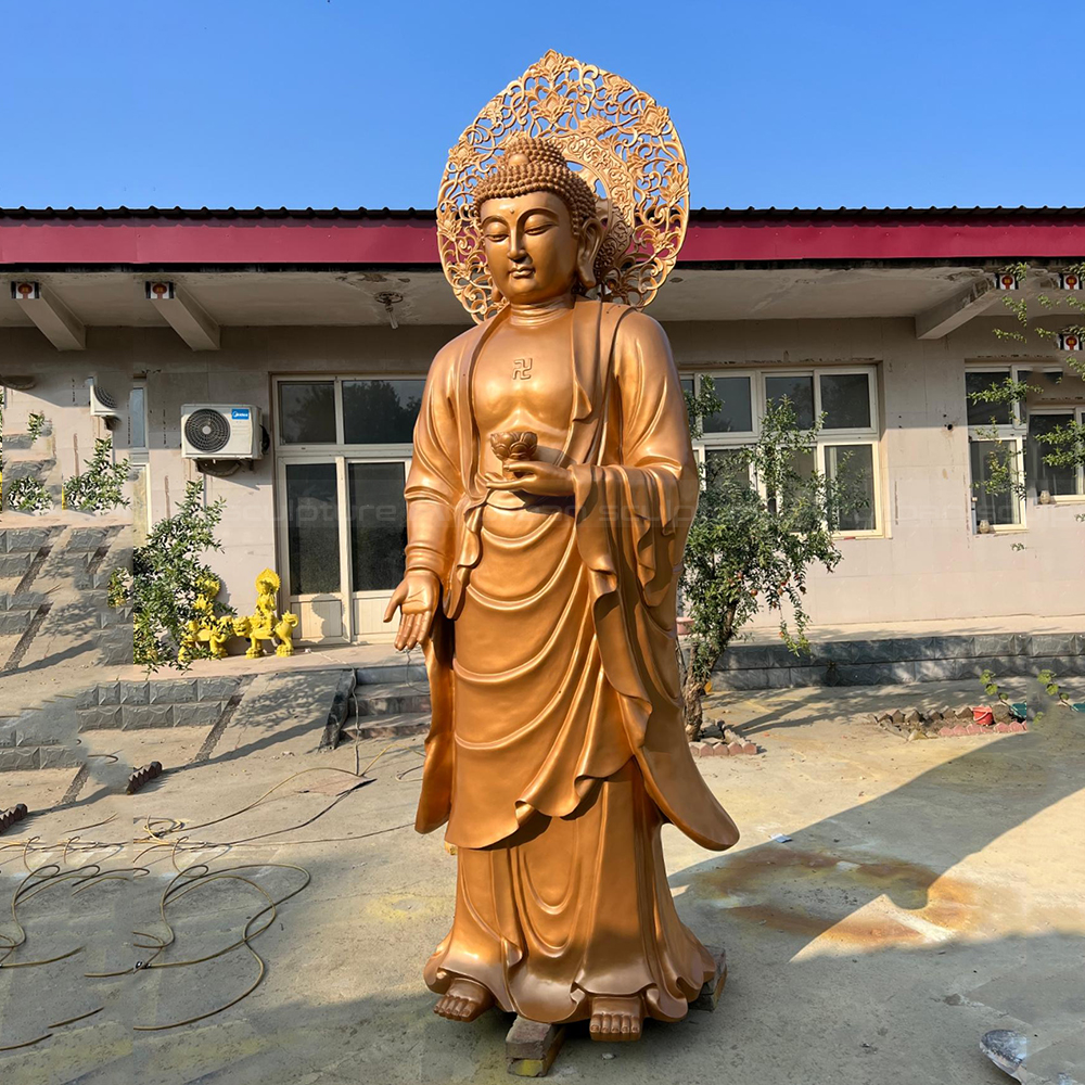 Tall Buddha Garden Statue bronze standing sculpture