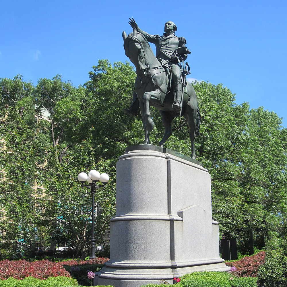 Washington equestrian monument on granite pedestal, Union Square