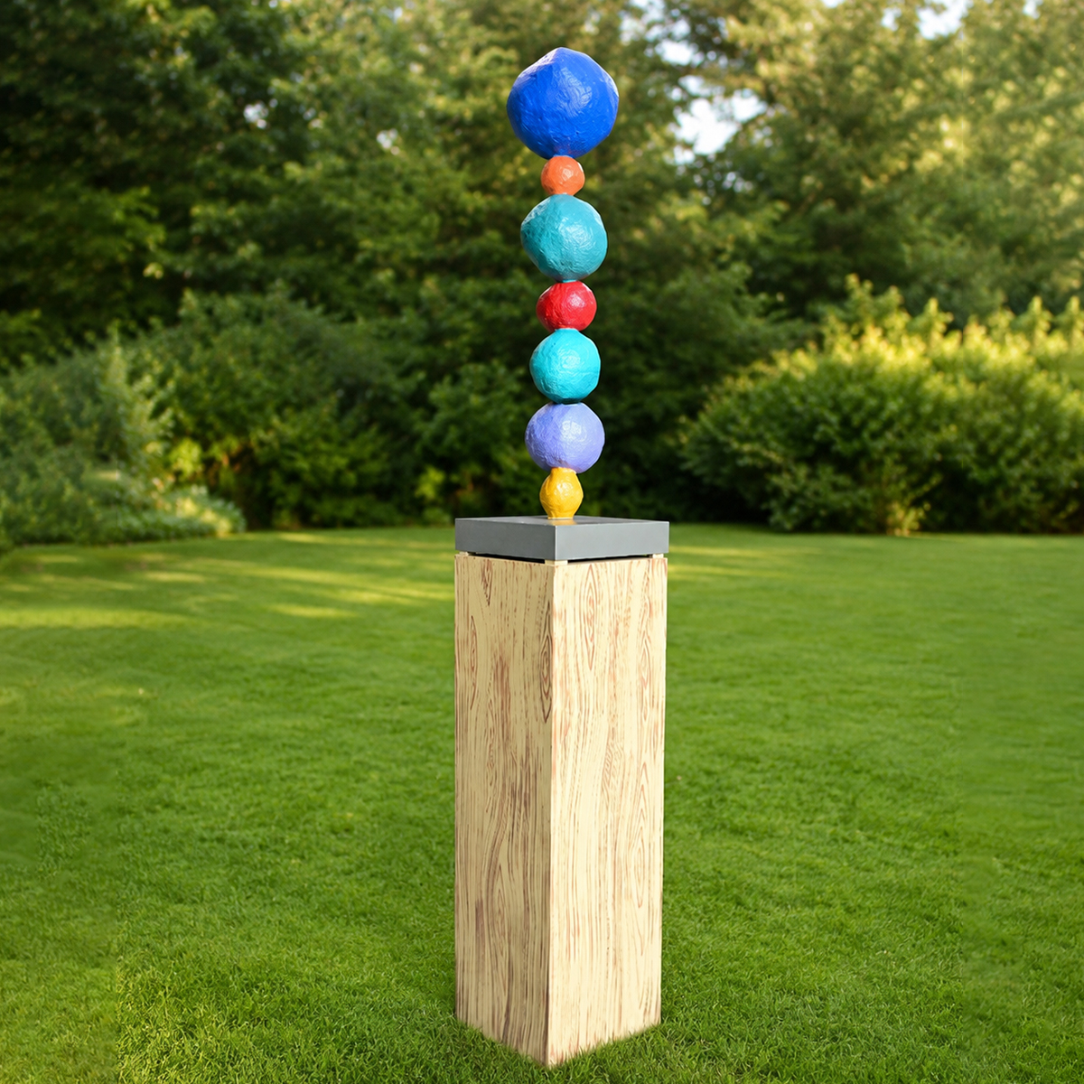 bronze Annie Morris Ball Sculpture with stainless steel base