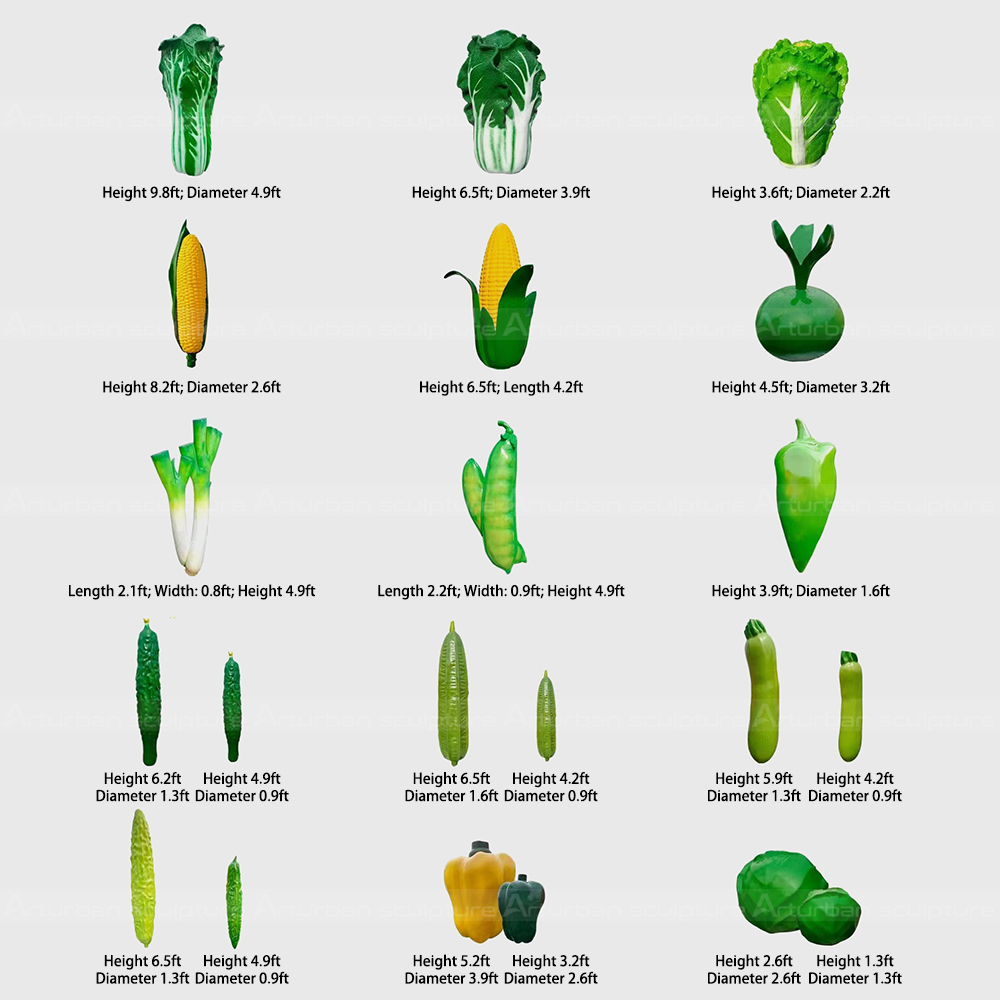 fiberglass vegetable sculpture collection