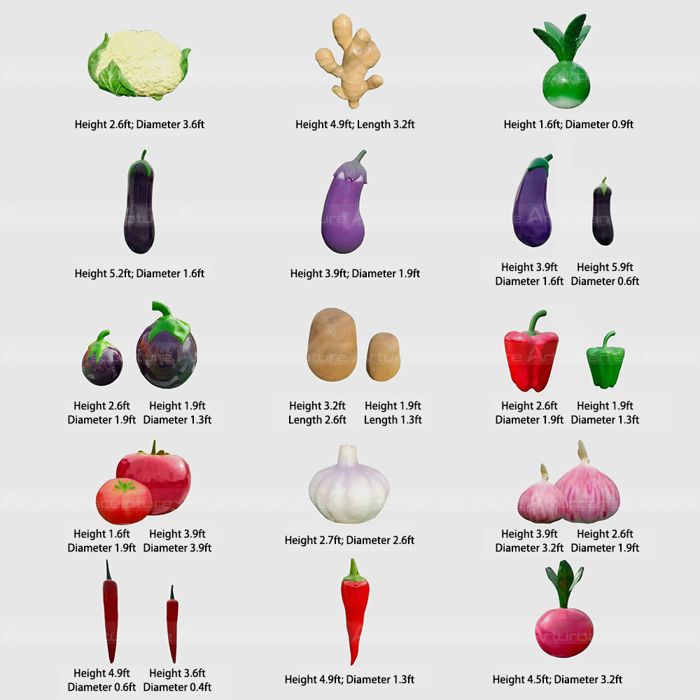 fiberglass vegetable sculpture collection (2)
