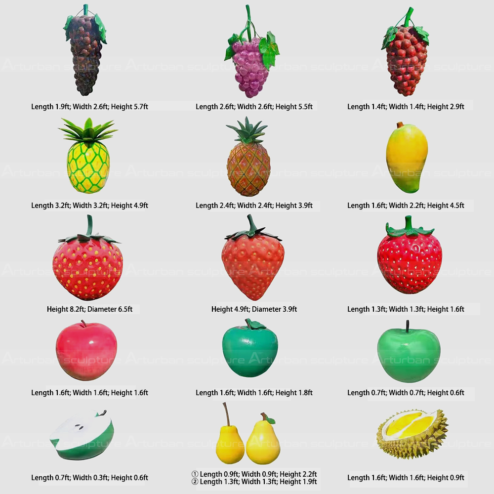 fruit fiberglass sculpture collection