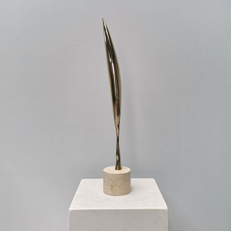 3 Brancusi inspired brass abstract bird sculpture replica