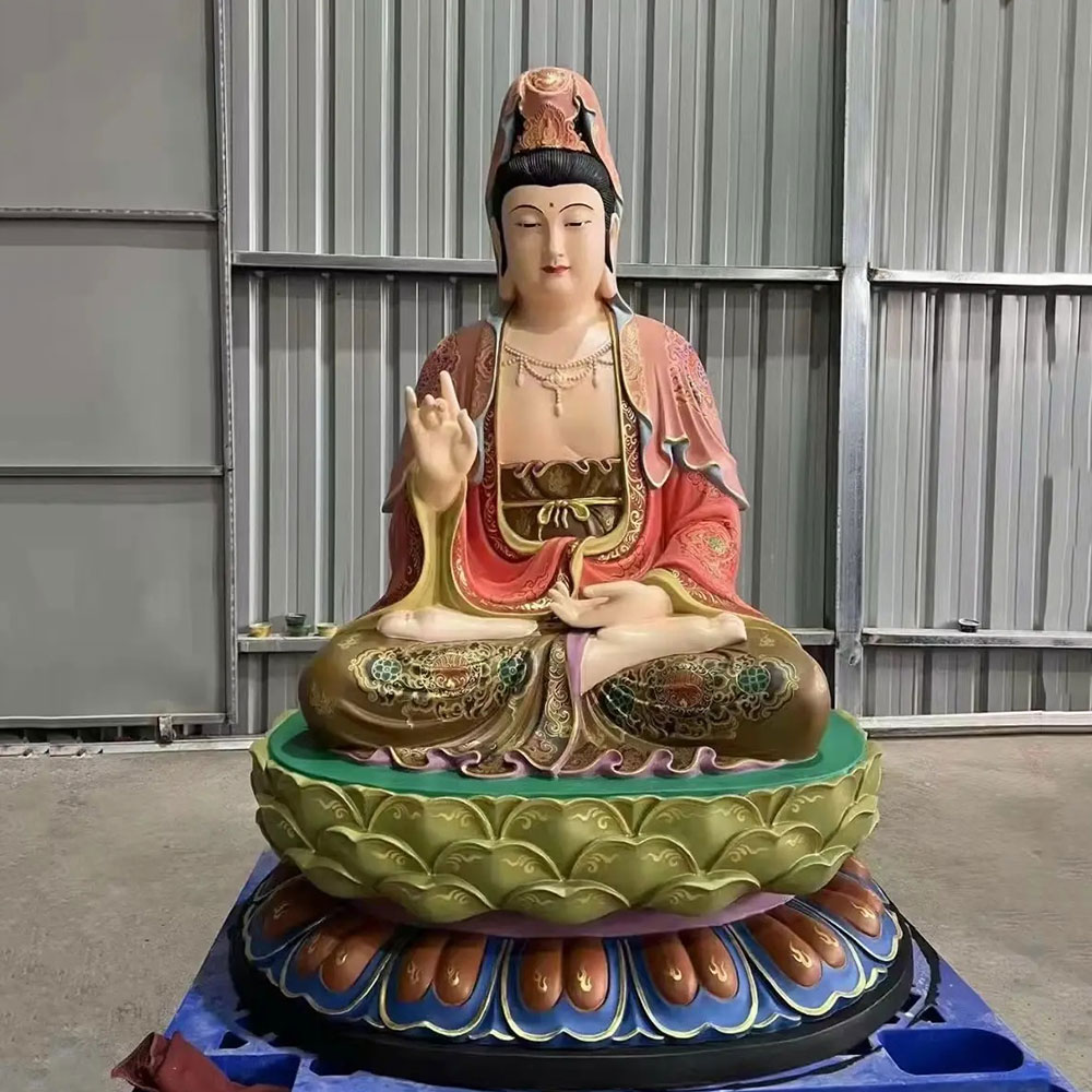 Bronze Buddha Quan Yin Statue on Lotus