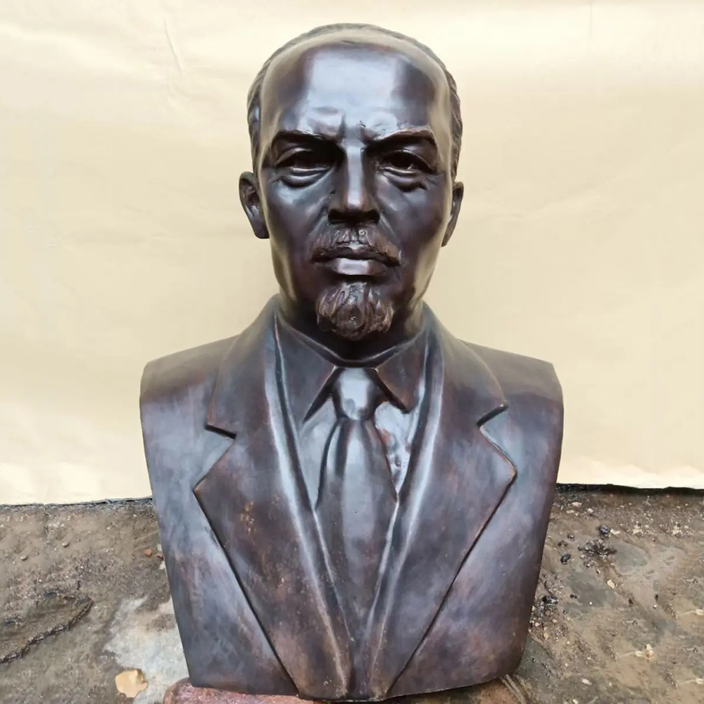 Bronze Vladimir Lenin Sculpture with Formal Suit