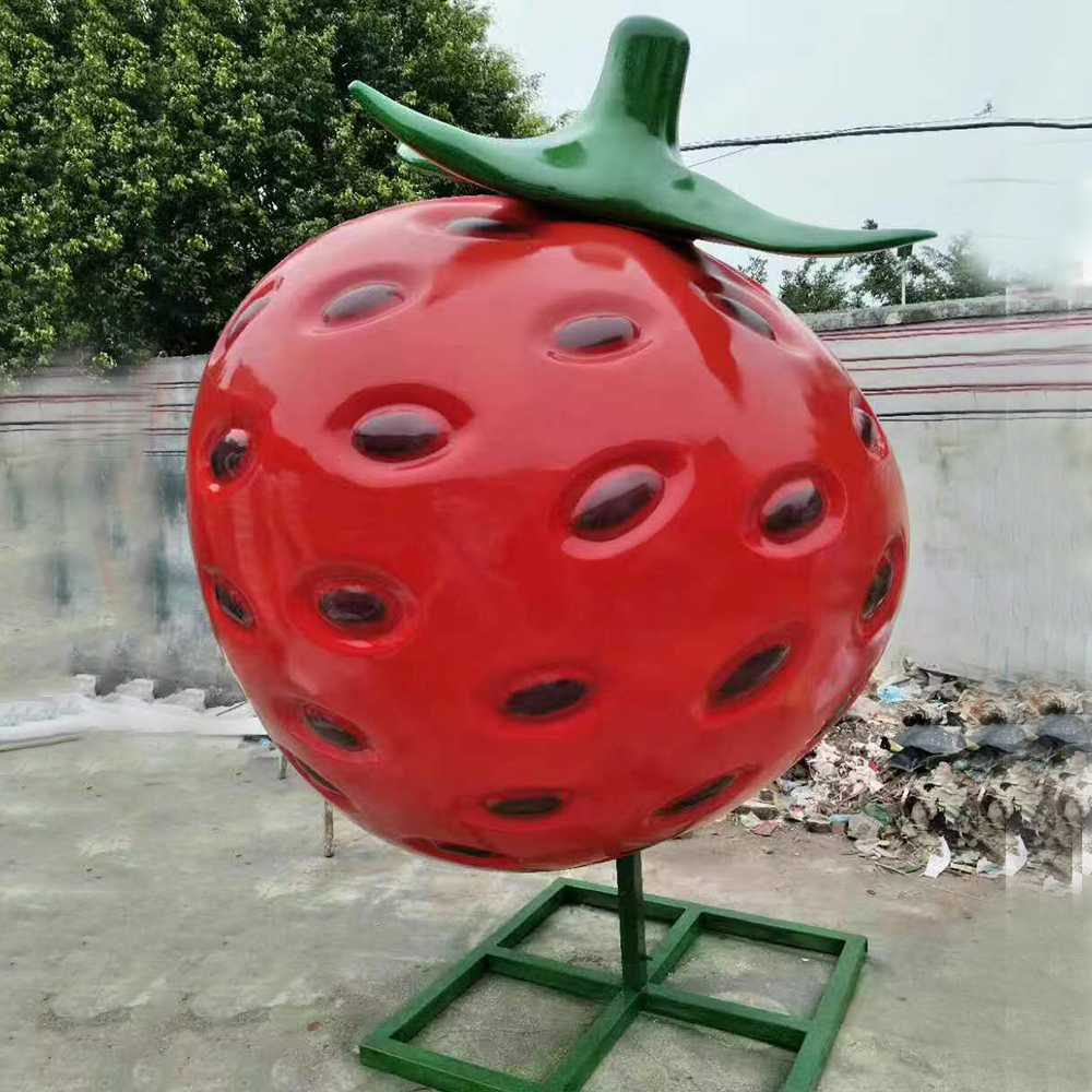 Large Strawberry Sculpture Fiberglass