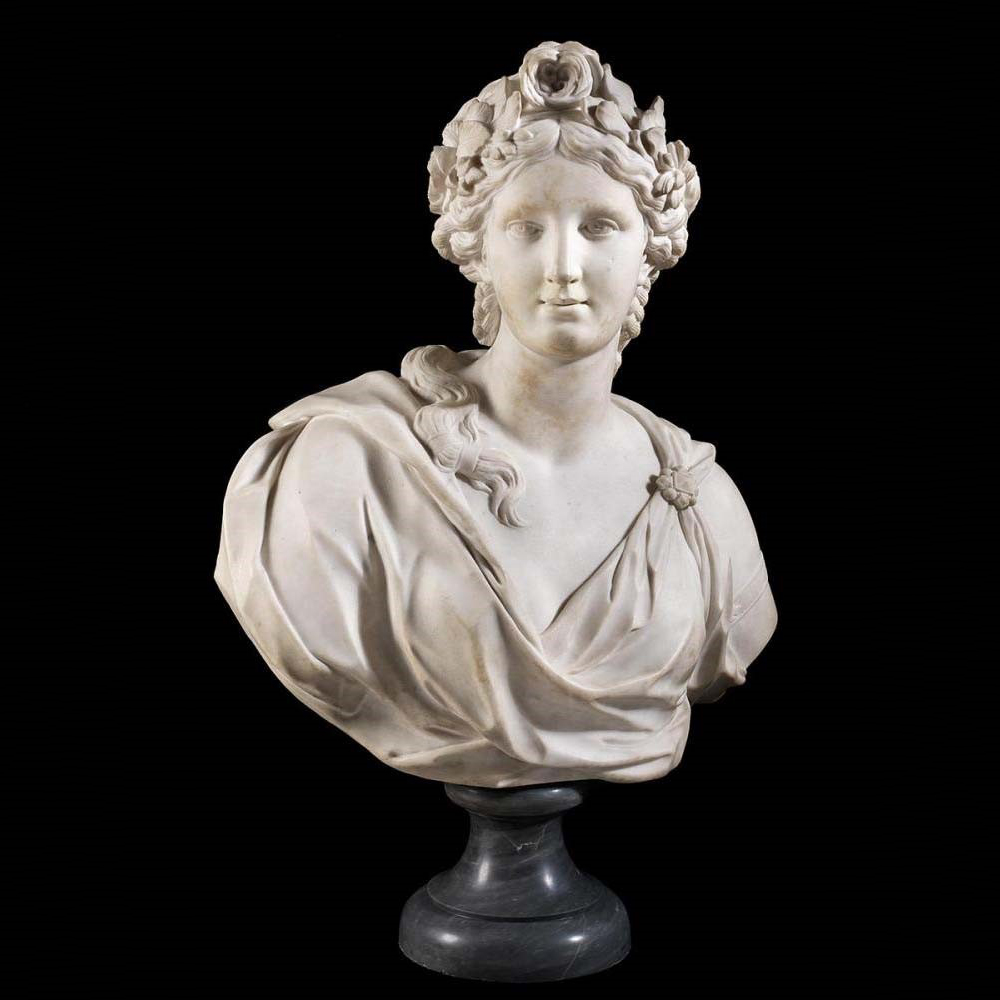 Marble Ceres Goddess Statue with Floral Crown
