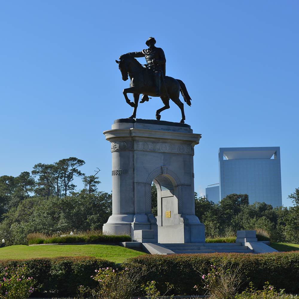 Sam Houston statue at Hermann Park entrance