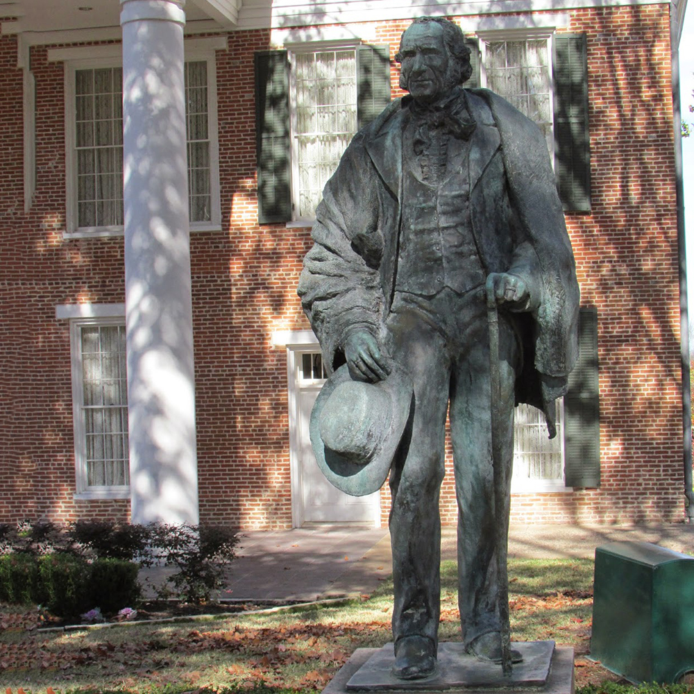 Sam Houston statue on pink granite pedestal