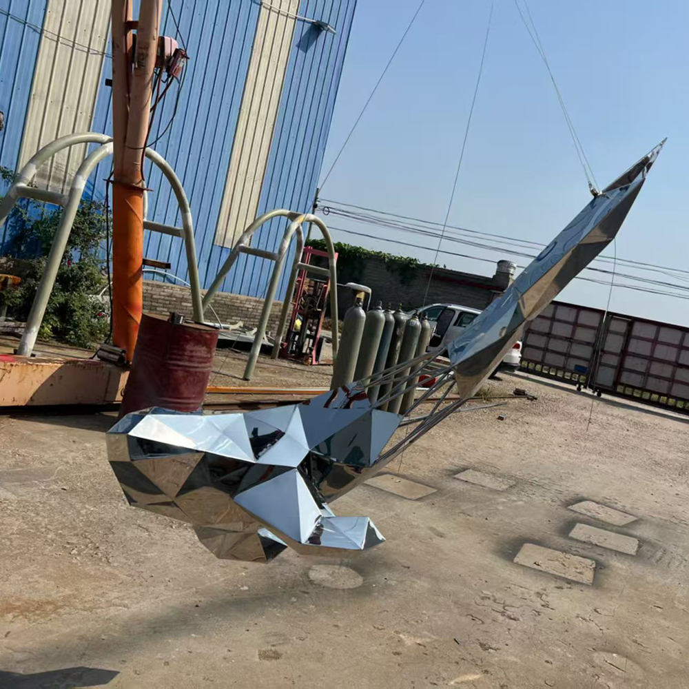 Stainless Steel Whale Art Sculpture with Open Framework